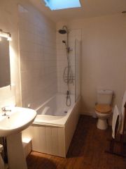 Newly renovated gleaming bathroom